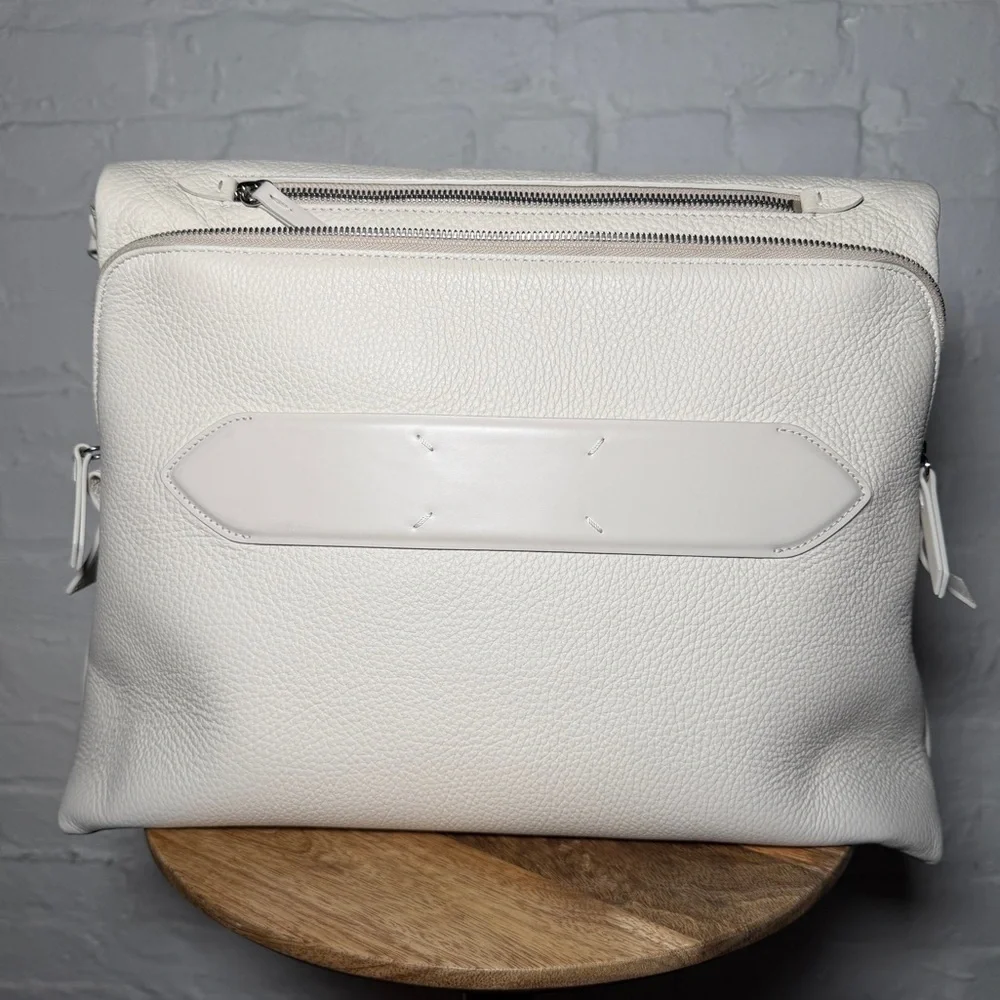 Maison Margiela Soft 5AC White On-Body Crossbody Messenger Shoulder Deerskin Bag